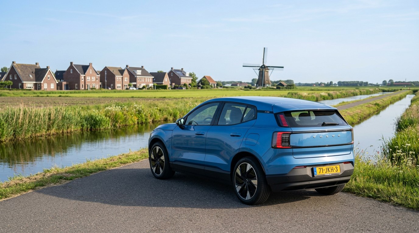 De Volvo EX30 van Bas, met kenteken 71-JKH-3